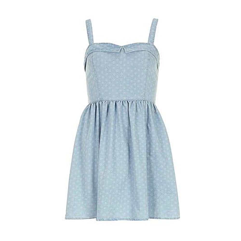 Dorothy Perkins Denim Fit & Flare Sweetheart Dress